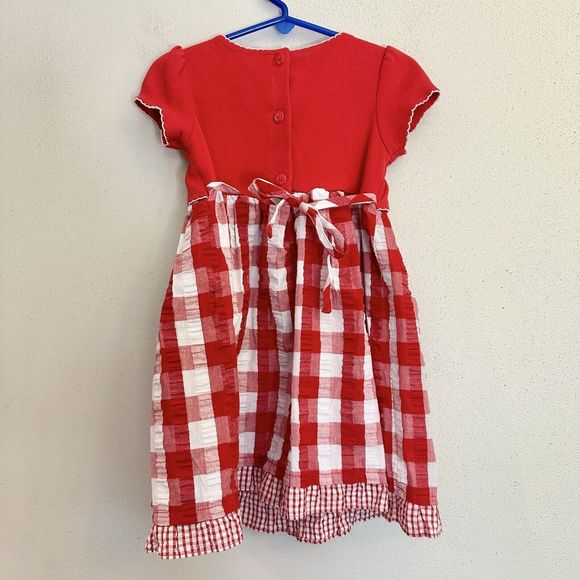 Youngland‎ Ladybug Dress Toddler Size 4T Baby Girl Red Checkered - Picture 4 of 9